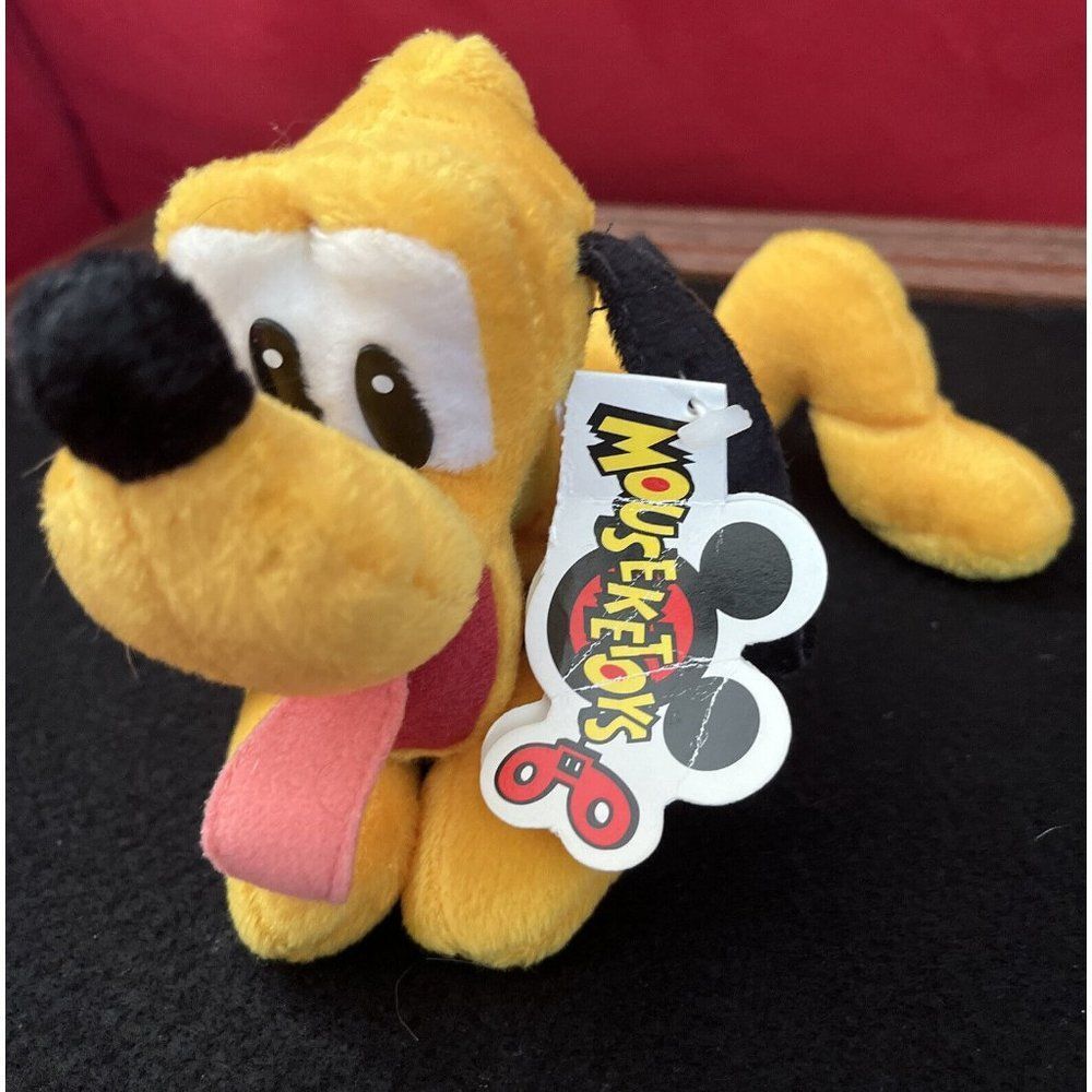 Vtg NWT Disneyland Walt Disney World Pluto Dog Mouseketoys Bean Bag Plush 9”